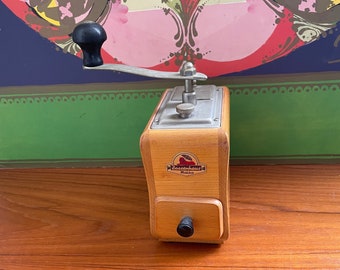 Vintage Zassenhaus Wood and Metal Coffee Grinder