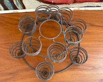 Mid Century Modern Metal Glass Caddy