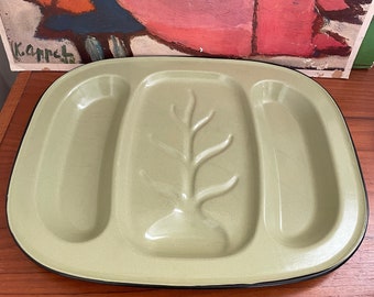 Large Green Enamel Meat Platter