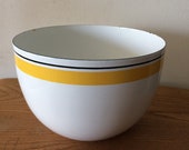 Vintage Finel Kaj Franck Enamel Yellow Stripe Bowl