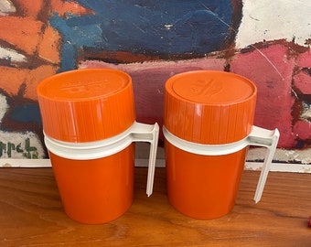 Retro Rust Orange Thermos Cup