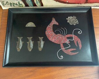 Mid Century Modern Couroc Lobster Tray