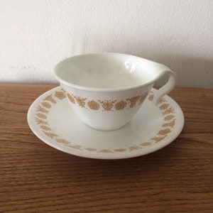 Vintage Corelle Butterfly Gold Cup and Saucer Set