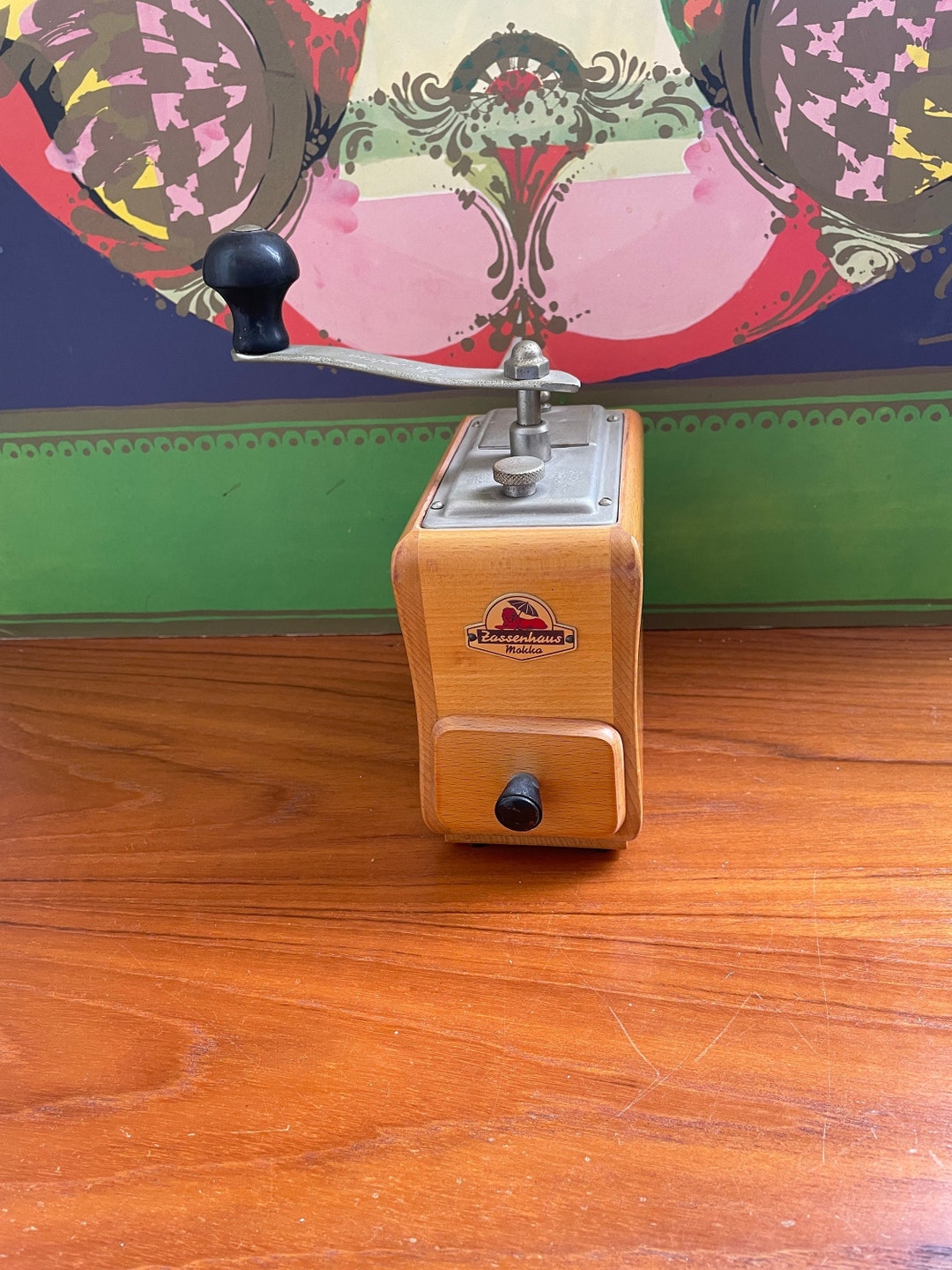 Vintage Zassenhaus Wood and Metal Coffee Grinder - Etsy