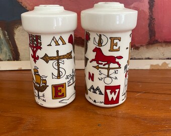 Vintage Howard Holt Americana Pepper and Salt Shakers