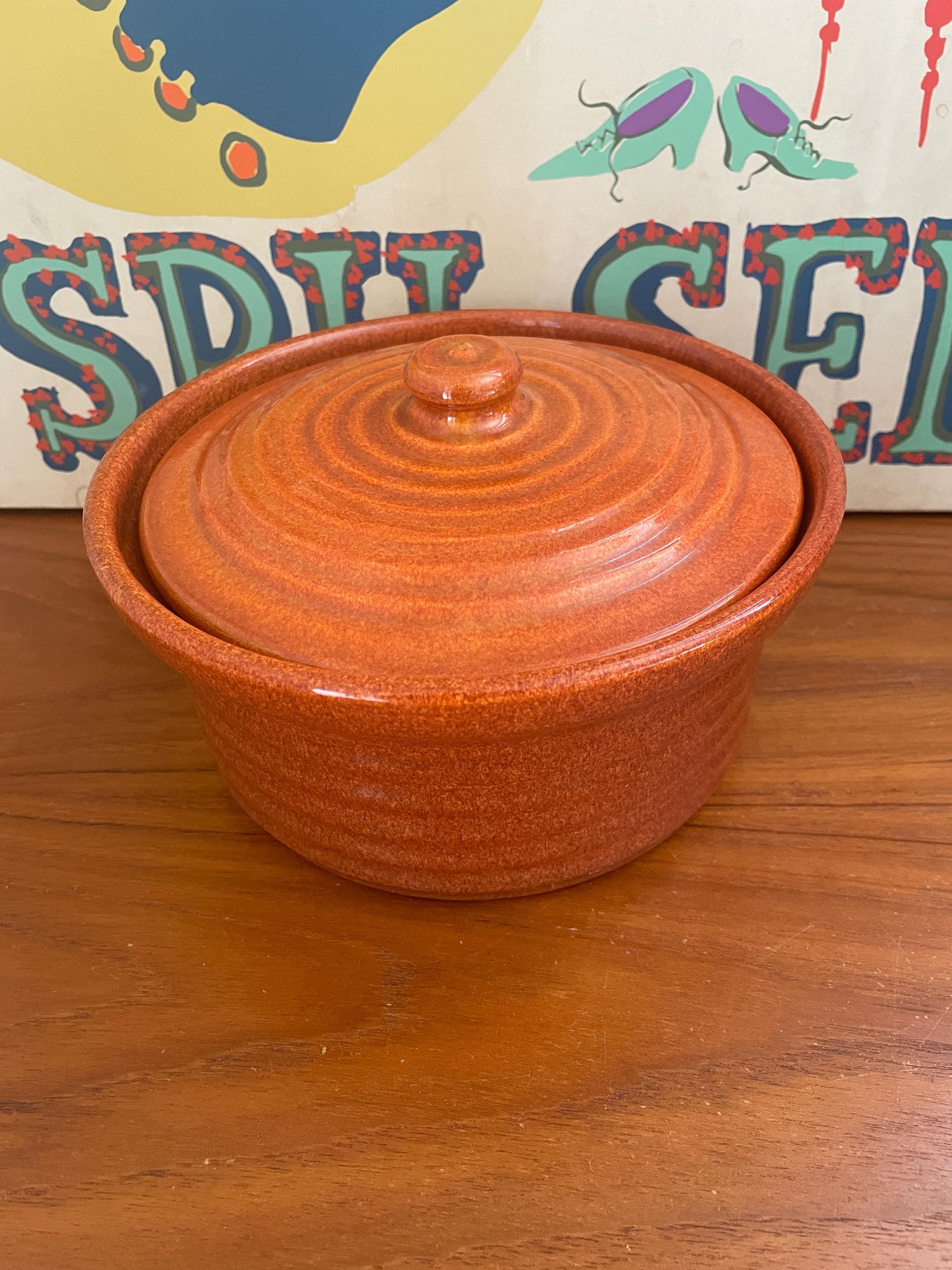Mid Century Burnt Orange Bauer Ribbed Lidded Dish - Etsy