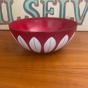 Small Cathrineholm Red Lotus Bowl - Etsy