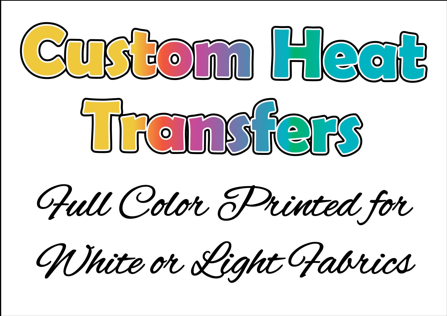 Custom Full Color Heat Transfers Tshirt Transfers Printed Etsy