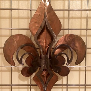 2- Part Open Copper & Pewter Fleur De Lis