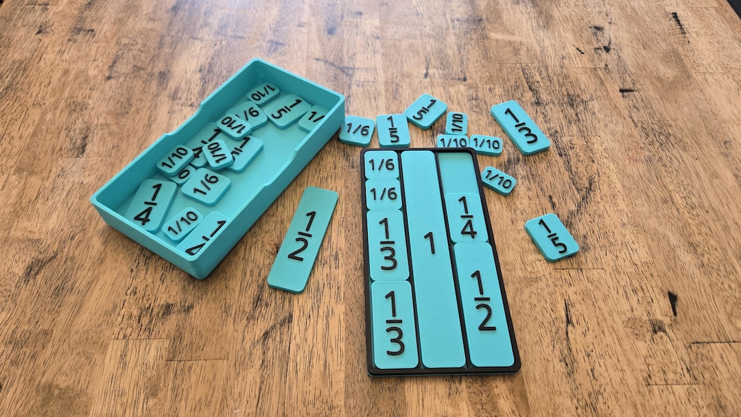 Fraction Using Clay 3D Printed Fraction Tiles Learning Set | Math Manipulatives, Homeschool ...