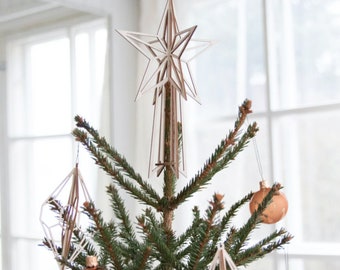 Wooden Nordic style Small Christmas Tree Top Star