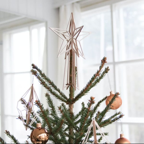 Wooden Nordic style Small Christmas Tree Top Star