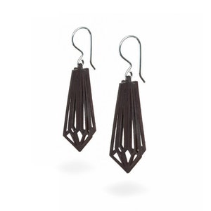 Birch Crystal Earrings, dramatic, black, geometric jewellery
