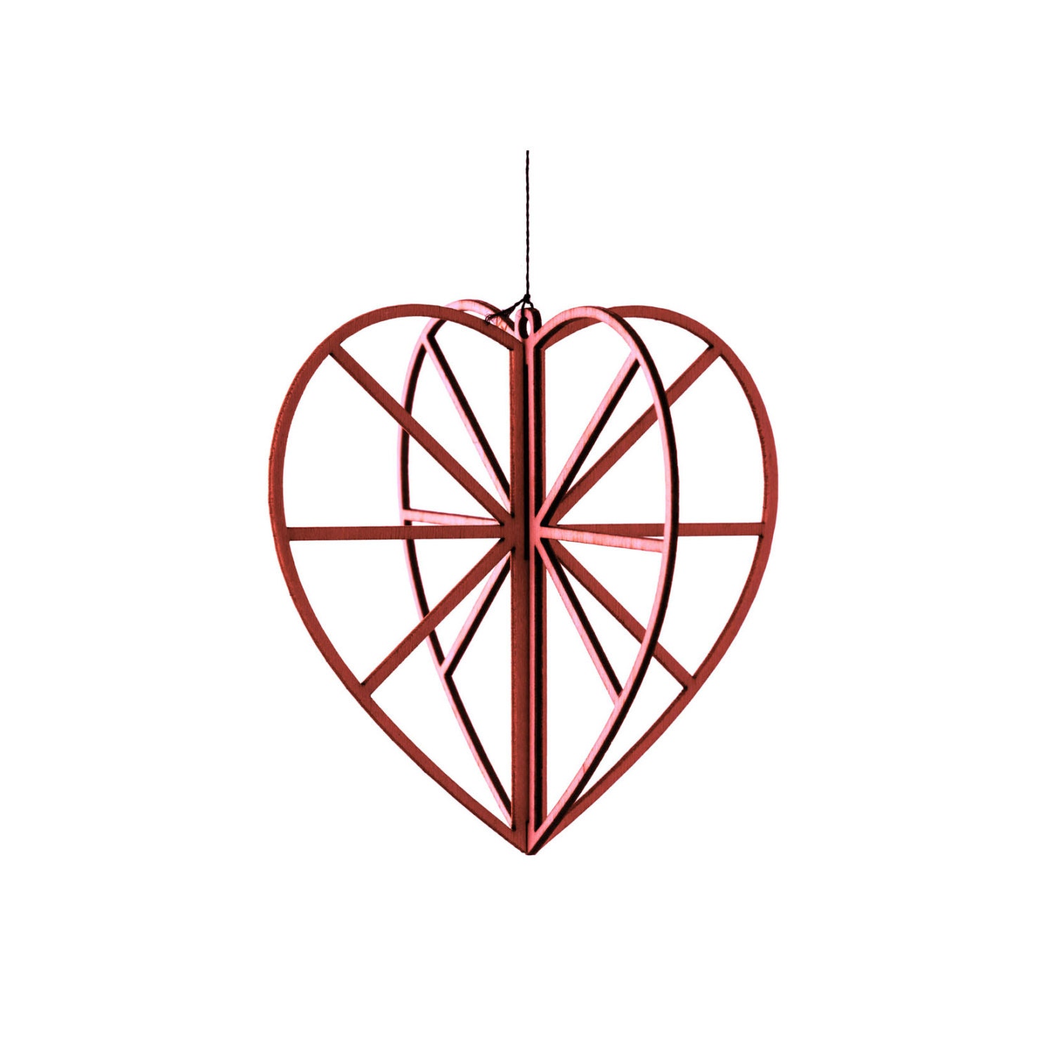 Coeur Rouge en Bois Pour L'amour et Le Cadeau de Carte Postale Jour Valentines