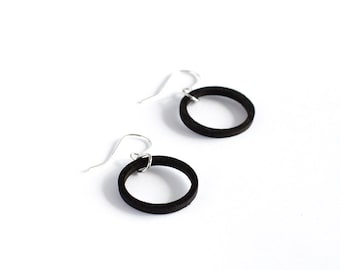 Luna 1 earrings - Dangle earrings with wooden ring