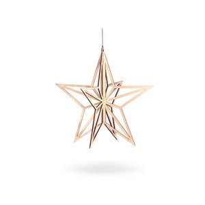 Wooden Small Christmas Star Natural birch wood image 1