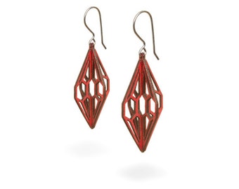 Diamond Red - Birch Crystal Earrings