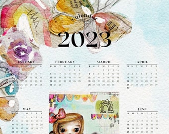 Plan it Girl - printable calendar 2023, planner, a printable image, nursery decor, fairy cards, collage sheet