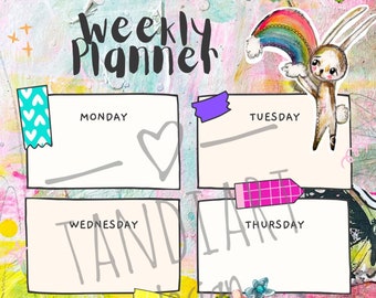 Plan it Girl - printable weekly planner,weekly planner, a printable image, nursery decor, fairy cards, collage sheet