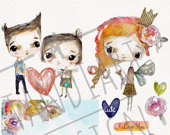 Tiny Love 03digital image for papercraft, a printable image, collage sheet, craft project, digital image, fairy