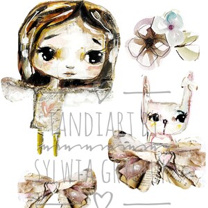Quand j’étais petit no4- image numérique pour papercraft, une image imprimable, feuille de collage, projet d’artisanat, image numérique, coeurs & oiseaux