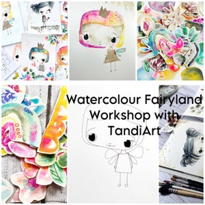 TandiArt 水彩画オンラインコース、アートクラス、水彩画チュートリアル、TandiArt クラス、妖精の描き方