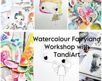 TandiArt Watercolour Online Course, art class, watercolour tutorial, tandiart class, how to paint fairies