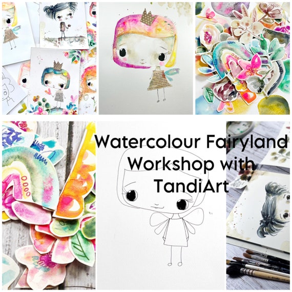 TandiArt Watercolour Online Course  , art class, watercolour tutorial, tandiart class, how to paint fairies