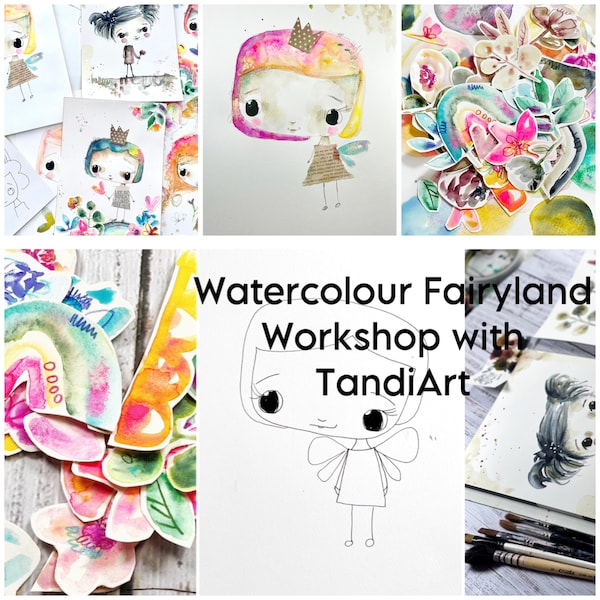 TandiArt Watercolour Online Course, art class, watercolour tutorial, tandiart class, how to paint fairies