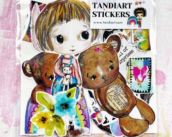 TandiArt Sticker Pack  Bear With Me -fairy  stickers, illustrations, planner stickers, wood collection