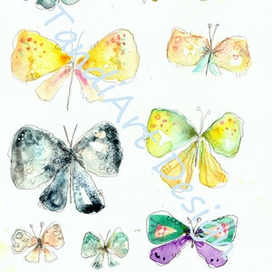 Butterfly- digital image for collage, home decor and papercraft, a printable image, art journaling, fairy girl, collage sheet, wall art