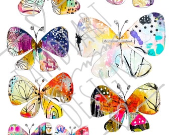 Butterfly charm- digital image for collage, jpg, png, papercraft, a printable image, art journaling, fairy girl, collage sheet, wall art