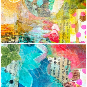 Sprinkles A4 digital scrapbook collage sheets, printables, for downloading, digital art, card making, fairy, boho, colorful image 4