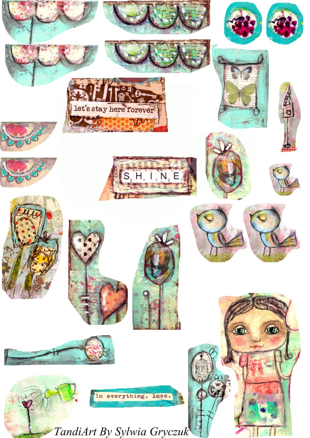 Fairy Collage 3- Digital Image for Papercraft, a Printable Image ...