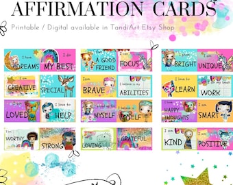 TandiArt Affirmationskarten, Affirmationskarten für Kinder, Vision Board, Self-Care Ausdrucke, DIGITAL