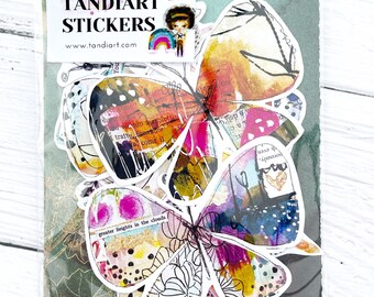 TandiArt Sticker Pack butterflies 2 fairy  stickers, illustrations, planner stickers, wood collection, butterfly sticker
