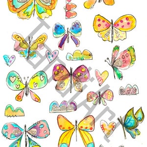 Butterfly 2- digital image for collage, home decor and papercraft, a printable image, art journaling, fairy girl, collage sheet, wall art