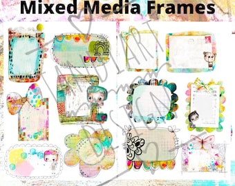 Fairy frames part 2 digital image for collage, papercraft, a printable image, art journaling, fairy girl, collage sheet, wall art