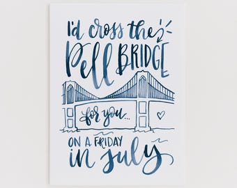 Pell Bridge greeting card