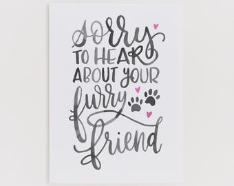 Furry Friend Sympathy greeting card