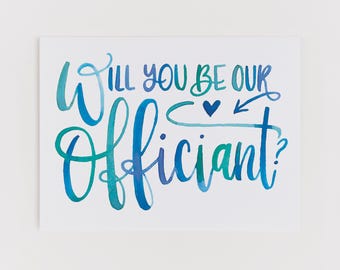 Officiant greeting card