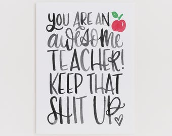 Awesome Teacher greeting card