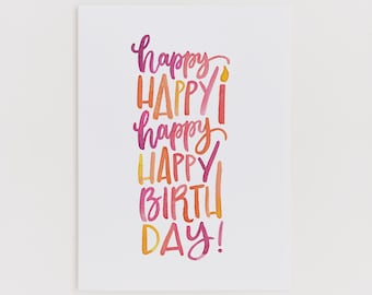 Happy Happy Birthday greeting card