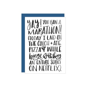 Marathon + Netflix greeting card