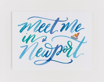 Meet me in Newport greeting card