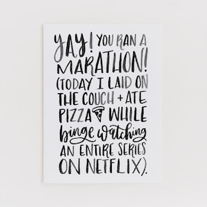 Marathon + Netflix greeting card