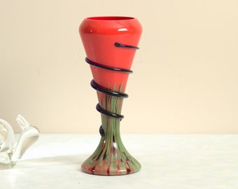 Czech Kralik Art Deco Serpentine Splatter Vase