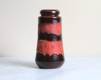 Scheurich 209-18 West German Pottery Red Brown Vase