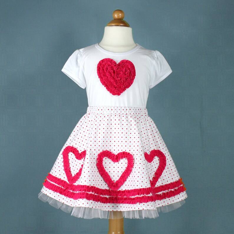 Valentine Heart Circle Skirt Pattern Girls Toddler Dress | Etsy