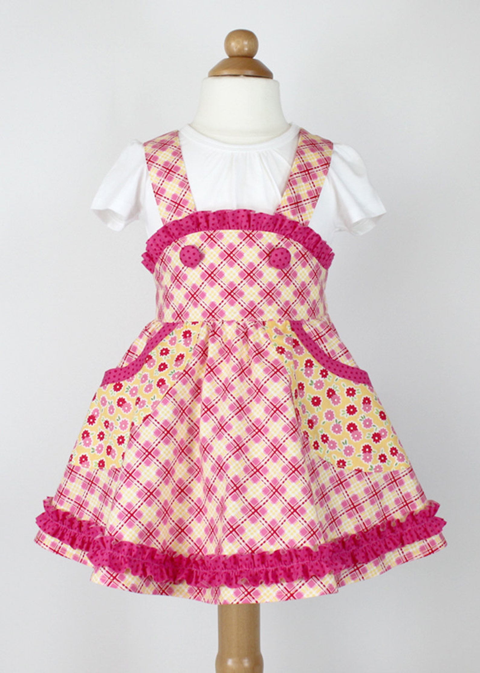 Retro School Jumper Pdf Sewing Pattern Girl Toddler Suspender Etsy